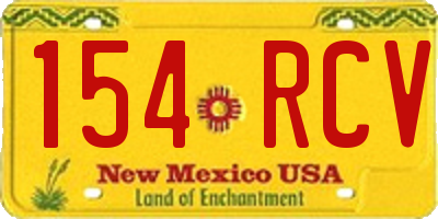 NM license plate 154RCV