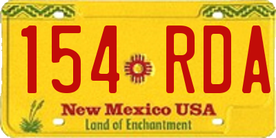 NM license plate 154RDA