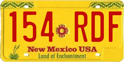 NM license plate 154RDF