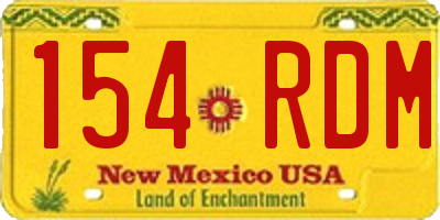 NM license plate 154RDM