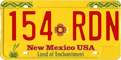 NM license plate 154RDN