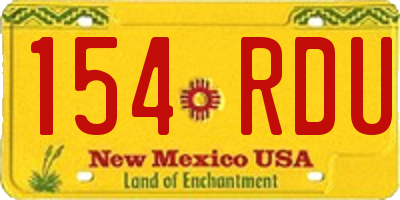 NM license plate 154RDU