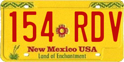 NM license plate 154RDV