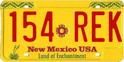 NM license plate 154REK
