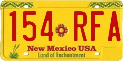 NM license plate 154RFA