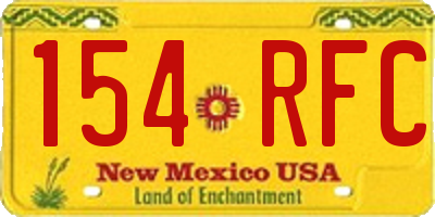 NM license plate 154RFC