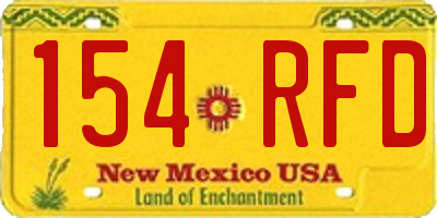 NM license plate 154RFD