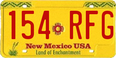 NM license plate 154RFG