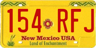 NM license plate 154RFJ