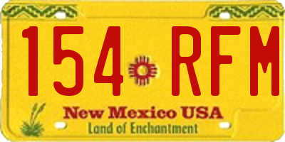 NM license plate 154RFM