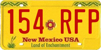 NM license plate 154RFP