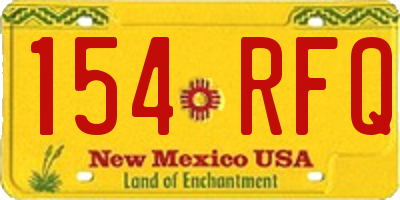 NM license plate 154RFQ