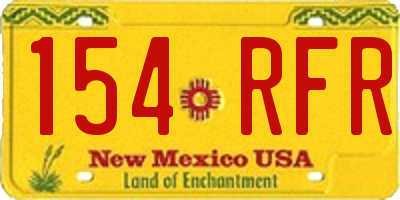 NM license plate 154RFR