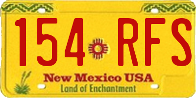 NM license plate 154RFS