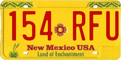 NM license plate 154RFU