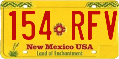 NM license plate 154RFV