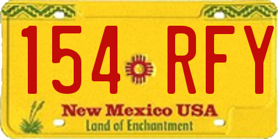 NM license plate 154RFY