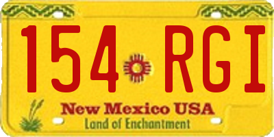 NM license plate 154RGI