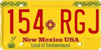 NM license plate 154RGJ