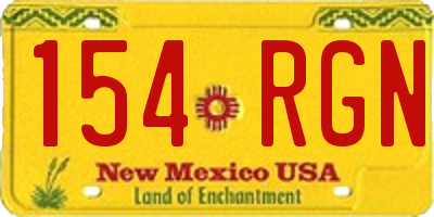 NM license plate 154RGN