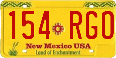 NM license plate 154RGO