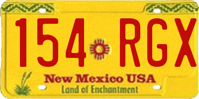 NM license plate 154RGX