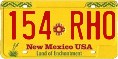 NM license plate 154RHO
