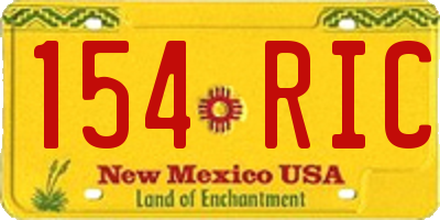 NM license plate 154RIC