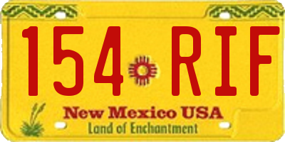 NM license plate 154RIF