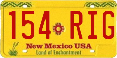 NM license plate 154RIG