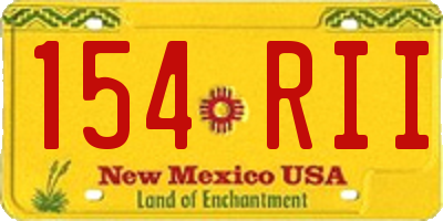 NM license plate 154RII