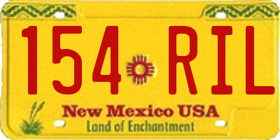NM license plate 154RIL