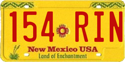 NM license plate 154RIN