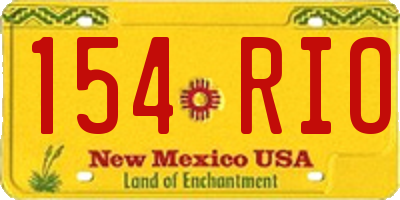 NM license plate 154RIO