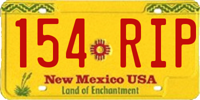 NM license plate 154RIP