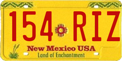 NM license plate 154RIZ