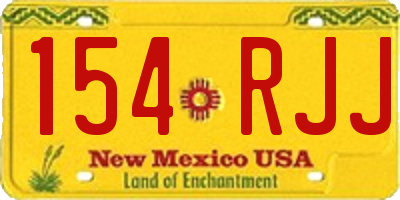 NM license plate 154RJJ