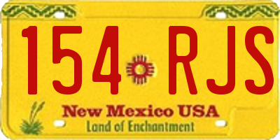 NM license plate 154RJS