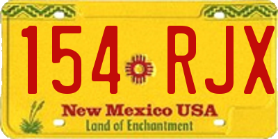 NM license plate 154RJX