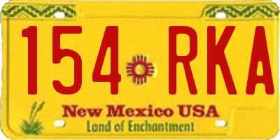 NM license plate 154RKA