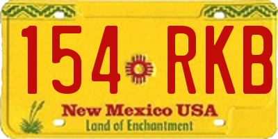 NM license plate 154RKB