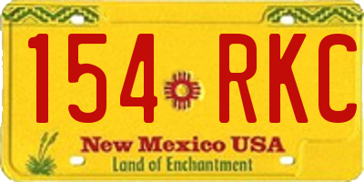 NM license plate 154RKC