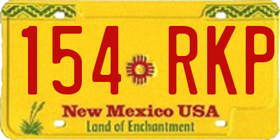 NM license plate 154RKP