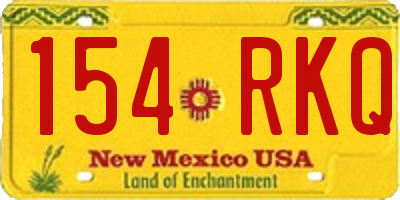 NM license plate 154RKQ