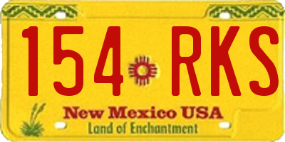 NM license plate 154RKS