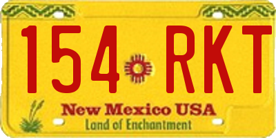 NM license plate 154RKT