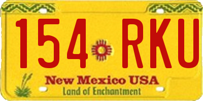NM license plate 154RKU