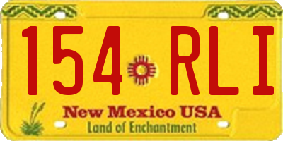 NM license plate 154RLI