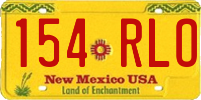 NM license plate 154RLO