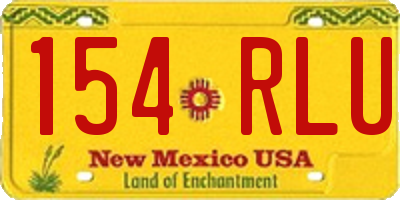 NM license plate 154RLU